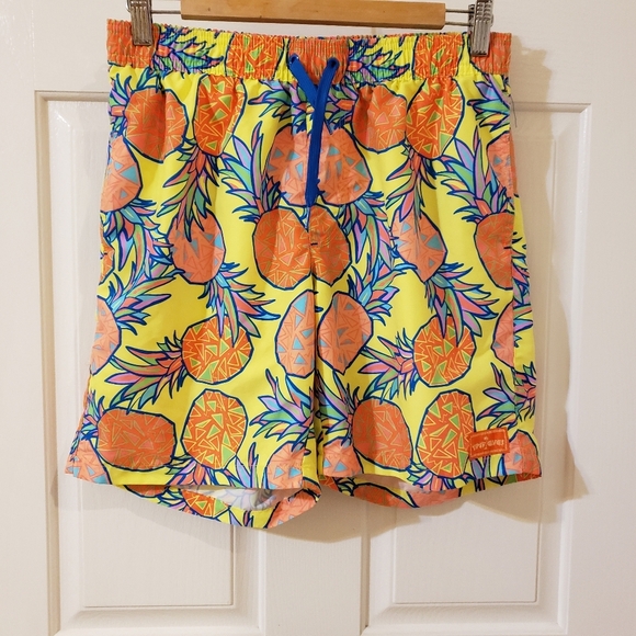 Tipsy Elves Bright Pineapple Mens Swim Trunks Medium - Picture 1 of 6